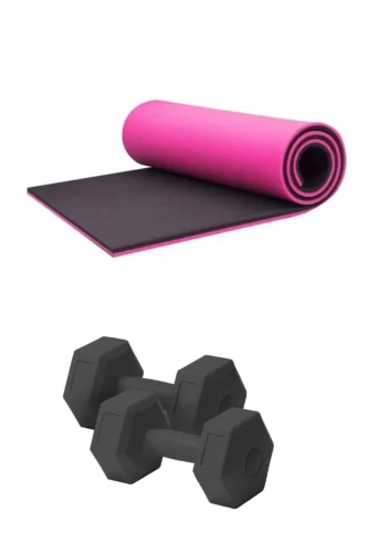 Pilates Minderi 8mm ve 2×2 KG Dambıl